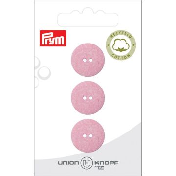 Cotton-poly recycled 2 gaatjes 18mm rose 3pc