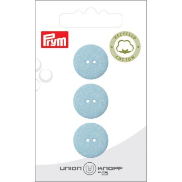 Cotton-poly recycled 2 gaatjes 18mm blue 3st