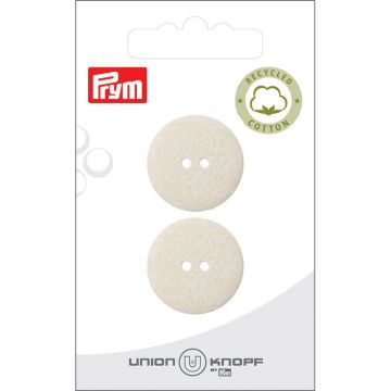 Cotton-poly recycled 2 gaatjes 23mm crème 2st