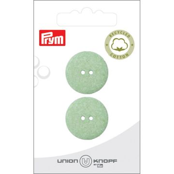 Cotton-poly recycled 2 gaatjes 23mm l.groen2s
