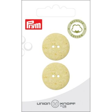 Cotton-poly recycled 2 gaatjes 23mm geel 2st