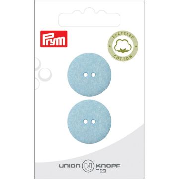 Cotton-poly recycled 2 gaatjes 23mm blue 2st