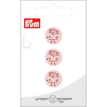 Knoop Kunststof Girl 15mm rose 3st