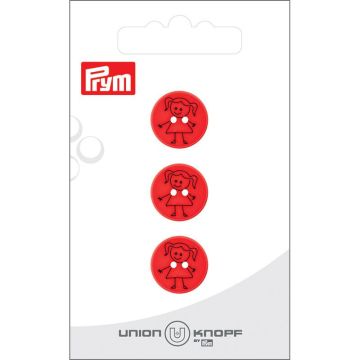 Knoop Kunststof Girl 15mm rood 3st