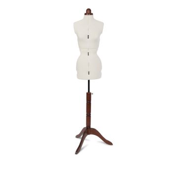 Paspop Lady Valet ecru met walnootlook maat 32-46