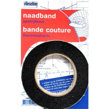 Naadband 1cm x 12,5 mtr. zwart