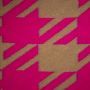 Italiaanse Wol-blend pied de poule fushia