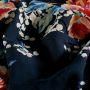 Bamboe Poplin stof bedrukt Bloemen Blauw
