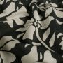 Viscose Twill stof Abstracte Bloem zwart
