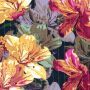 Viscose Crepe bloemenprint lurex marine