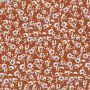 Viscose Crepe kleine bloemen lurex roest