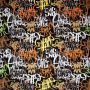 Tricot graffiti tag oranje-lime