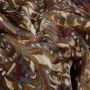 Satijn abstract paisley multicolor olijfgroen