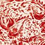 Viscose paisley rood-ecru