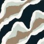 Stretch poplin abstract wave marine