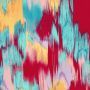 Katoen satijn abstract brush fuchsia