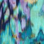 Katoen satijn abstract brush turquoise