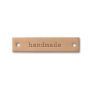 Label leer 'handmade' natuur rechthoekig