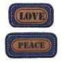 PRYM Applicatie Jeans opstrijkbaar LOVE blauw/bruin 2st 921496