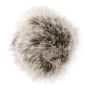 Rico Kunstbont Pompon Zwart-Naturel,10 CM #025